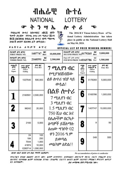tinsae lottery 2016